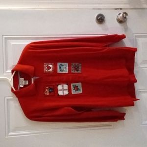 Long Sleeve Red Christmas Country Suburbans Tee Shirt S NWT